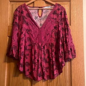 Maurices pink bell sleeve top